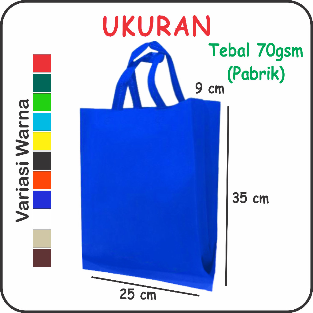 

Tas Spunbond Handle 25x35x9/Goodie Bag/Tas hajatan,tas murah