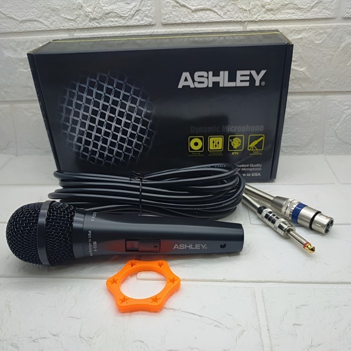 Microphone Karaoke Ashley A 02 B Series / Mic Kabel ASHLEY A-02B Dynamic Original