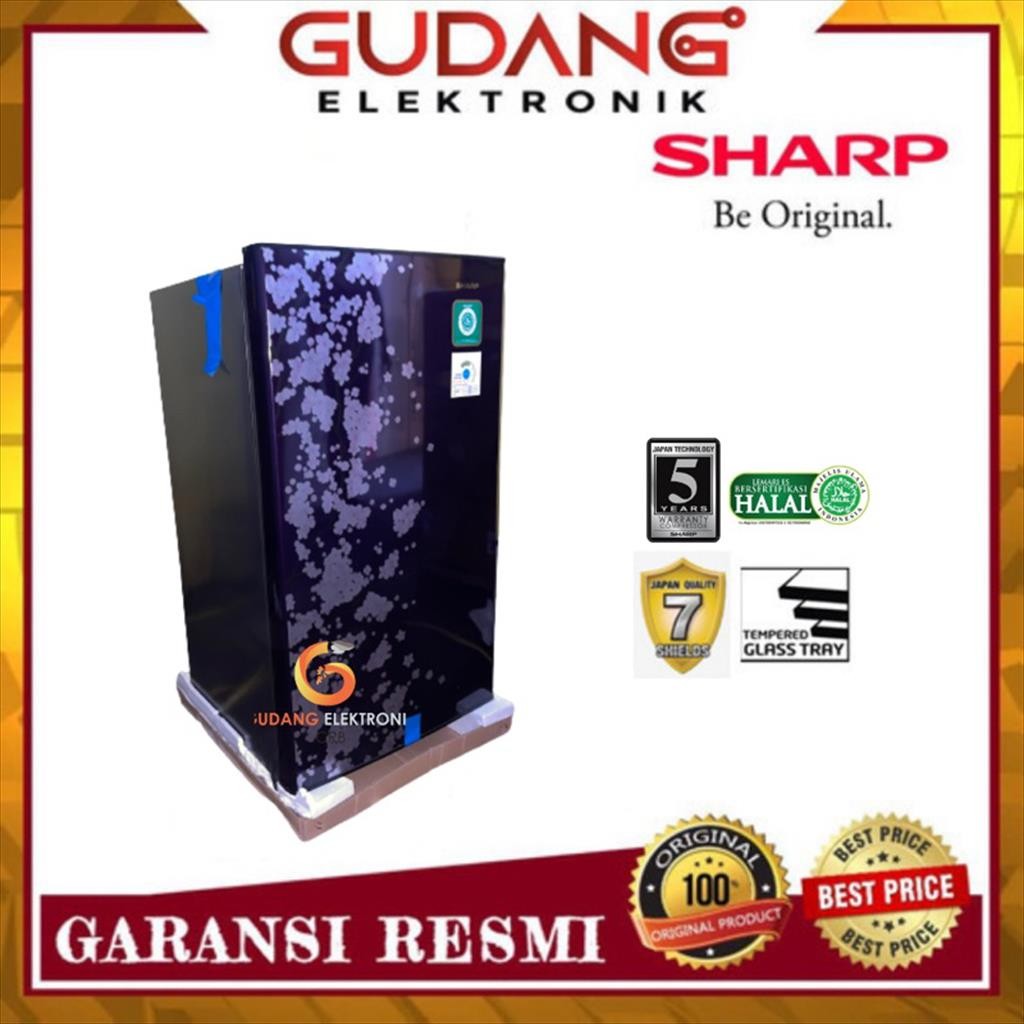 LEMARI ES 1 PINTU SHARP SJN162DVR MOTIF BUNGA KULKAS SHARP SJ-N 162 D