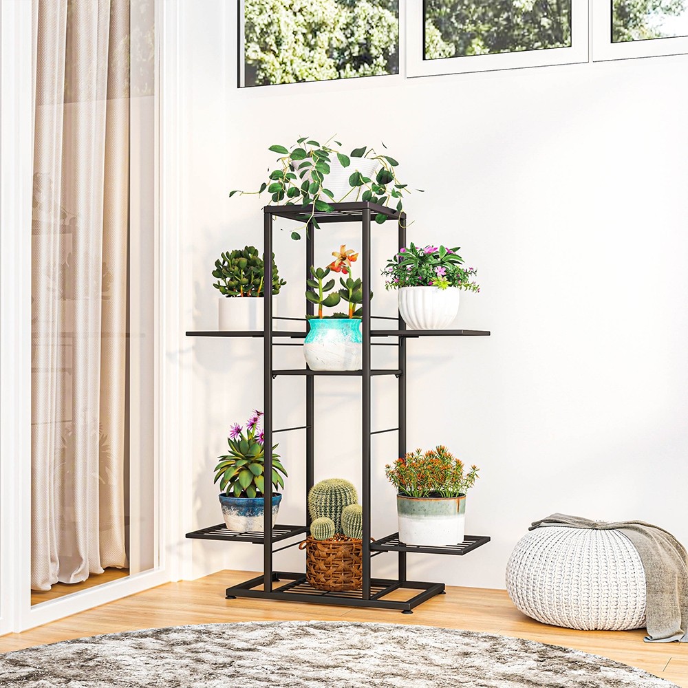 7 in 1 Rak Rot Bunga Rak Bunga Rak Tanaman Rak Hiasan Rumah Standing Pot Platter Gantungan Tanaman 7