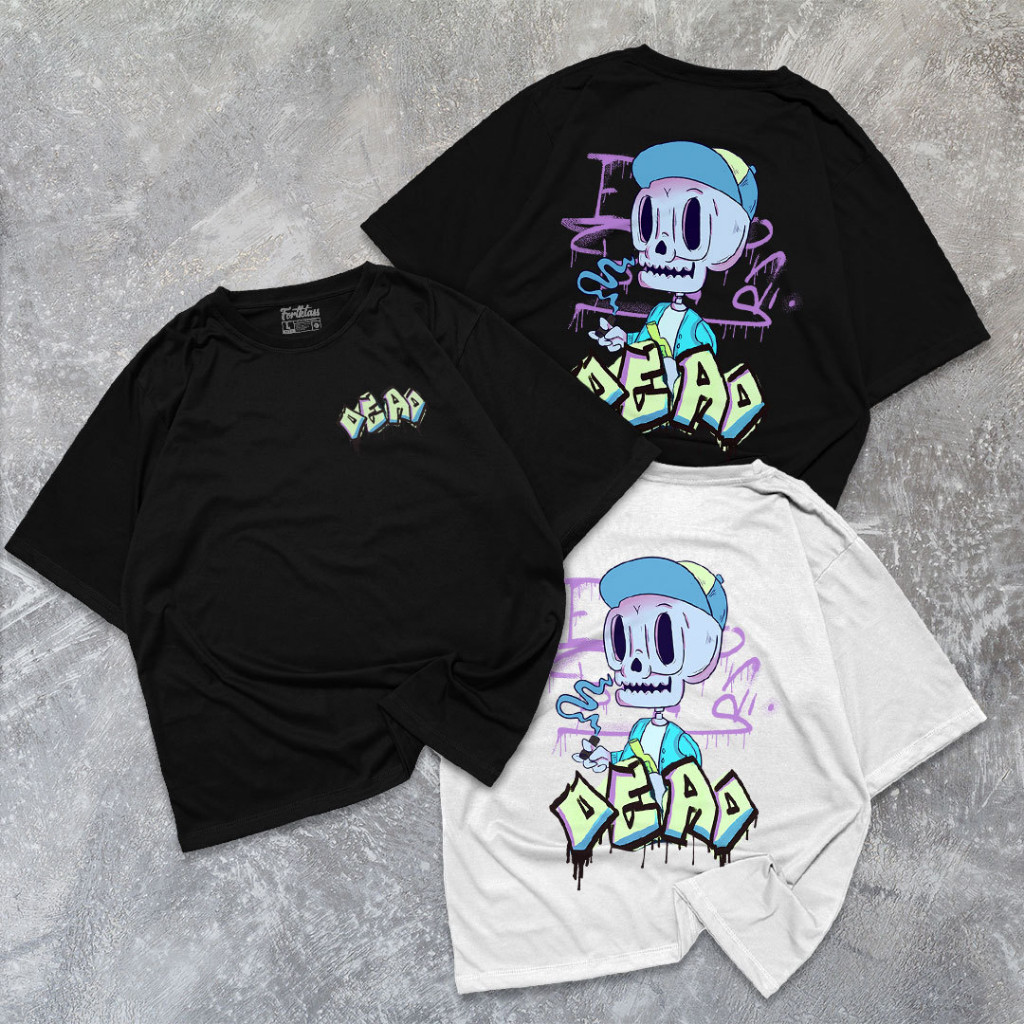 Fregi Kaos Oversize DEAD T-Shirt Cowok Premium Kaos Pria Lengan Pendek Jumbo