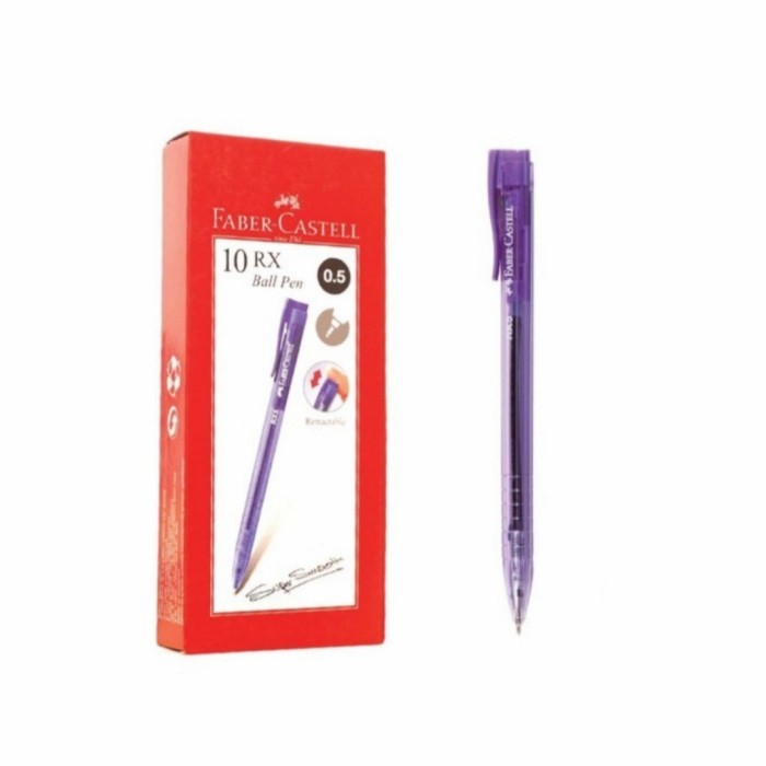 

Ballpoint Faber Castell RX-5 0.5mm Tinta Hitam Body Violet Dan Abu abu Satuan