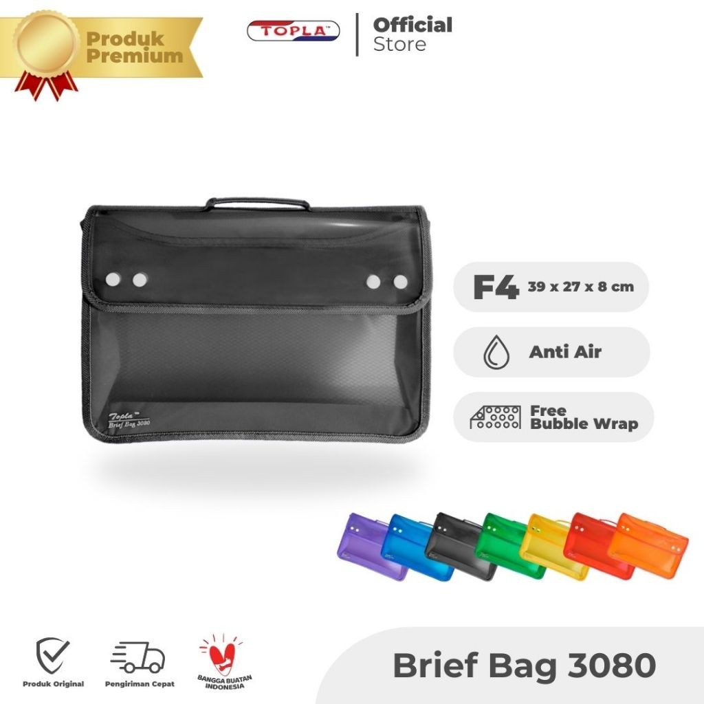 

TOPLA Brief Bag 3080 - Tas Jinjing F4 Folio untuk Sekolah, Kerja & Dokumen