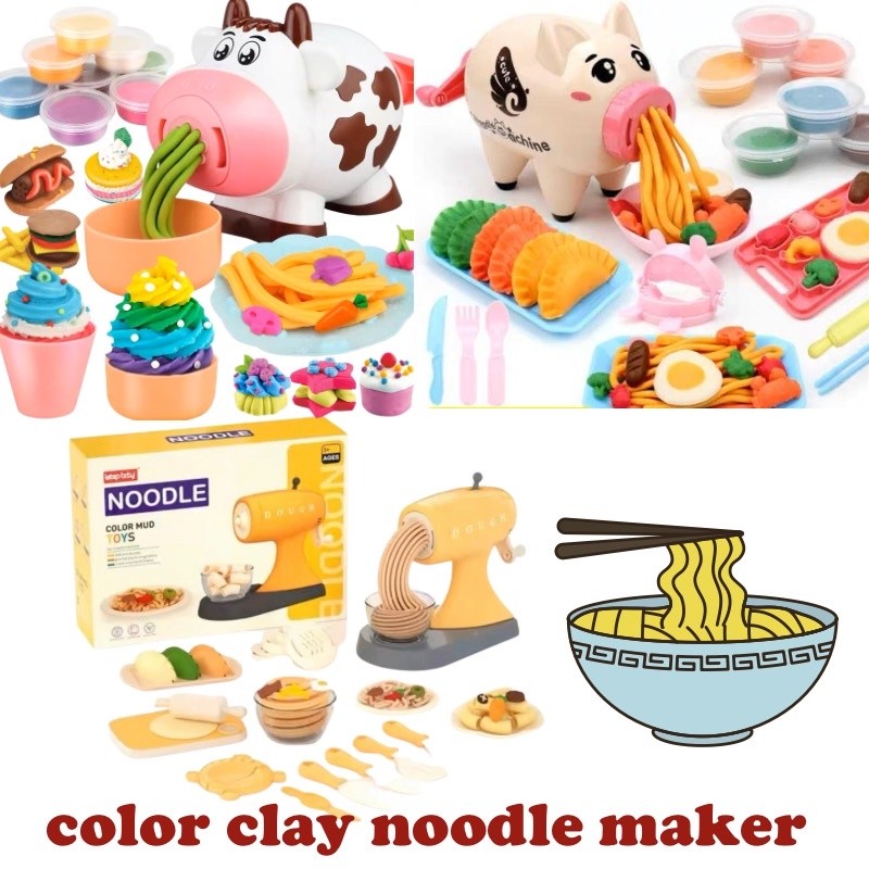 playdohh alike food maker color clay noodle maker playdoh sapi cetakan lilin mainan anak