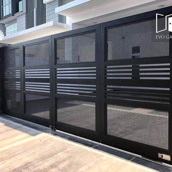 pagar besi minimalis modern perforated