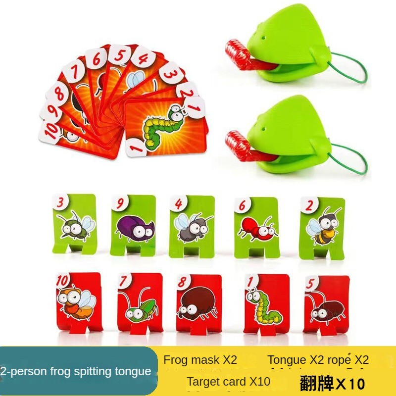 Lizard Mask Waving Tongue Licking Card Children's Desktop Game Parent-child Interaction Fun Game Fam