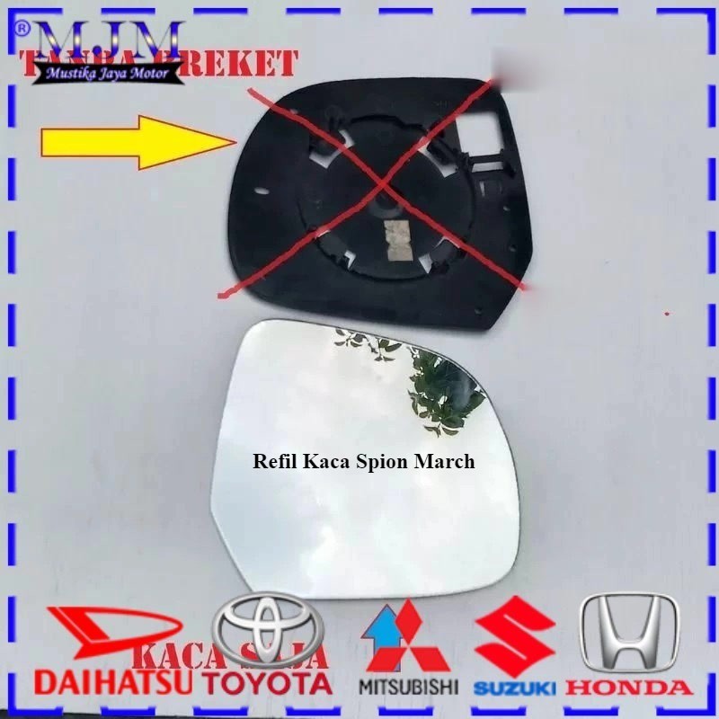 Refil kaca spion nissan march cermin spion march