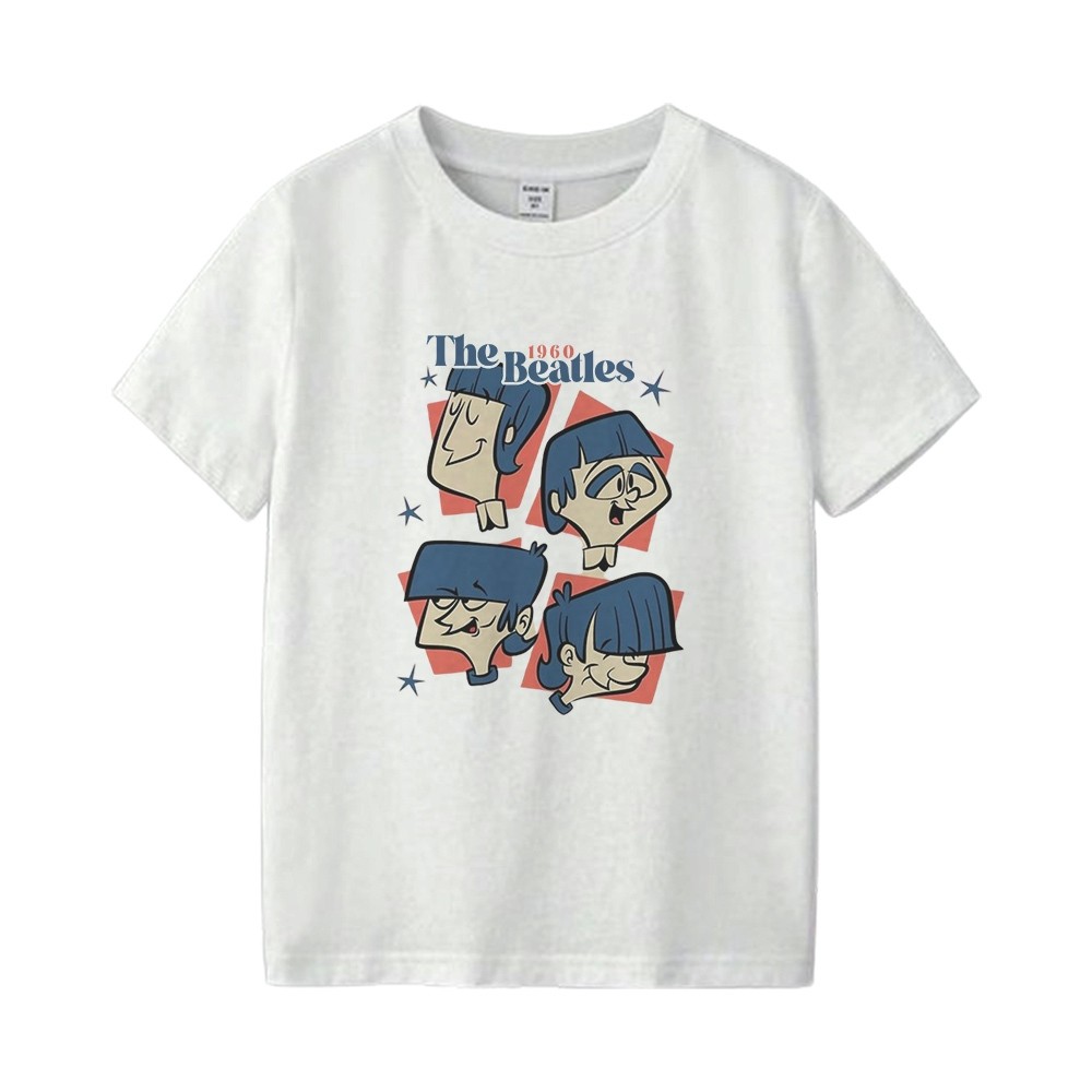 Essentiantique kaos pria wanita model grup band The Beatles cartoon design - kaos band - 088