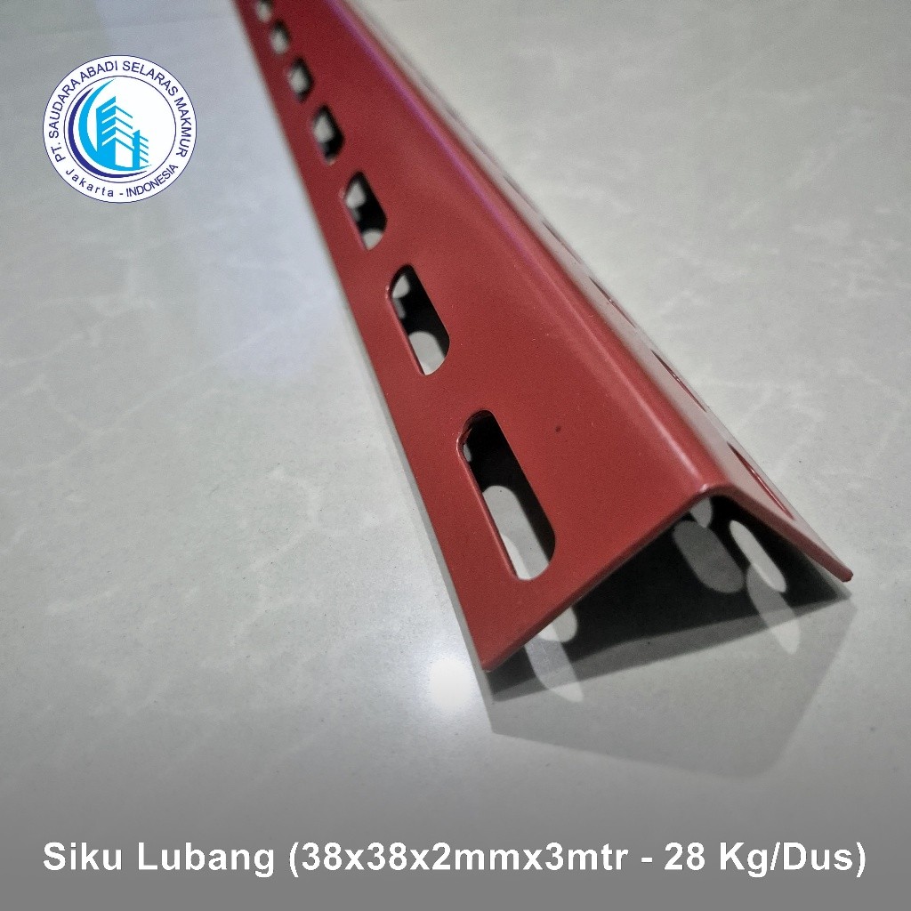 TC46NV Besi siku lubang 3 meter 2mm merah