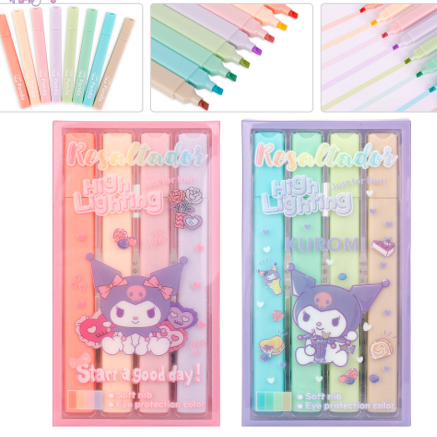 

Stabilo warna isi 4 warna pastel Kotak Sanrio Kuromi Hello Kitty Unicorn - GG0397
