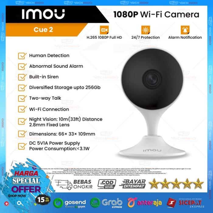 CCTV IMOU Cue 2 Wireless 1080P CCTV IMOU IP Camera IMOU CUE 2 