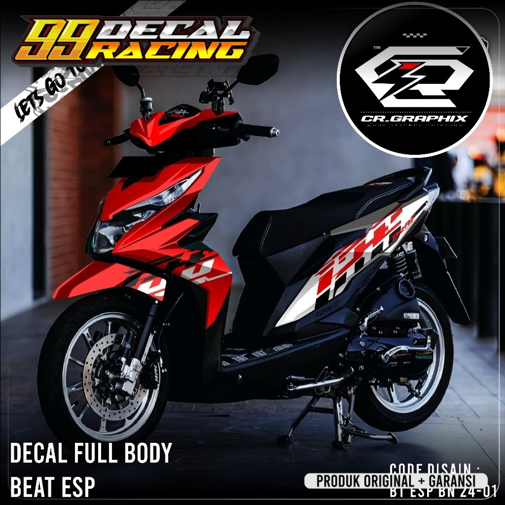 Decal Sticker Variasi Beat ESP STREET 2016 2017 2018 2019 Full body - Stiker Skotlet Modifikasi Beat