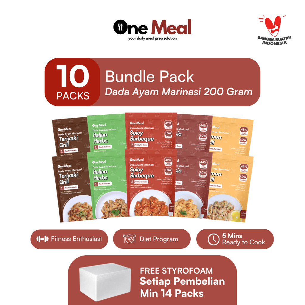 

Dada Ayam Fillet Lauk Marinasi | 10 Packs 200 Gram Mix Variant-Tinggi Protein Rendah Kalori ONE MEAL