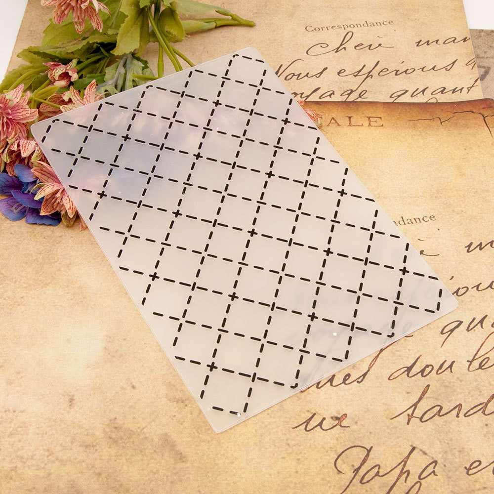 

KLJUYP Dashed grid Plastic Embossing Folders for DIY Scrapbooking Paper Craft/Card Making Decoration Supplies