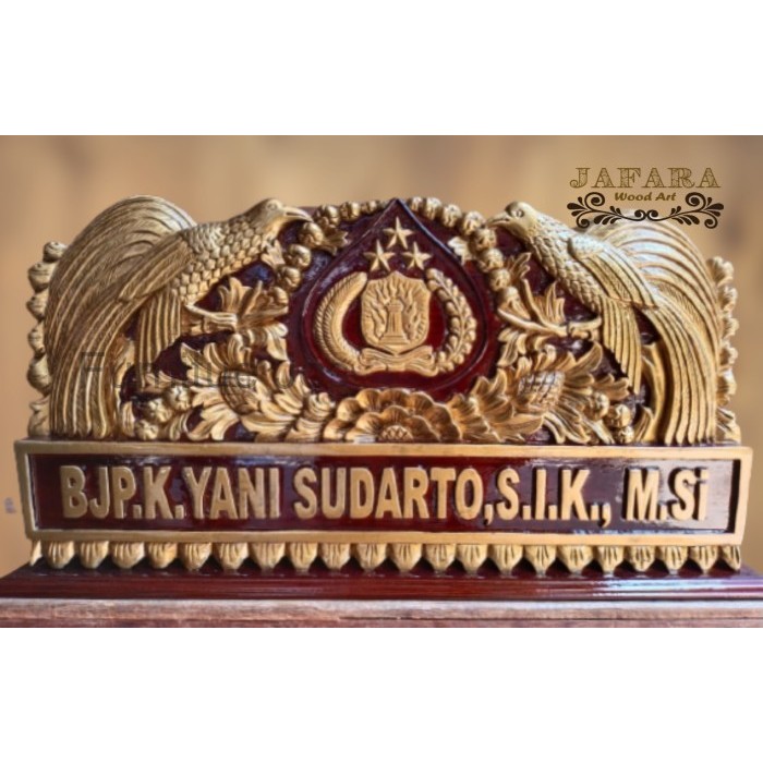 

Papan Nama Meja Kantor Custome/ Papan Nama Kayu Polri Bisa Custume FJ557