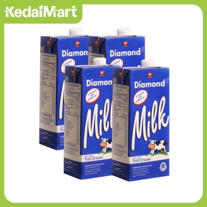 

PROMO!!! KM Paket Bundling Diamond Susu UHT Full Cream 1 L x 4 Pcs