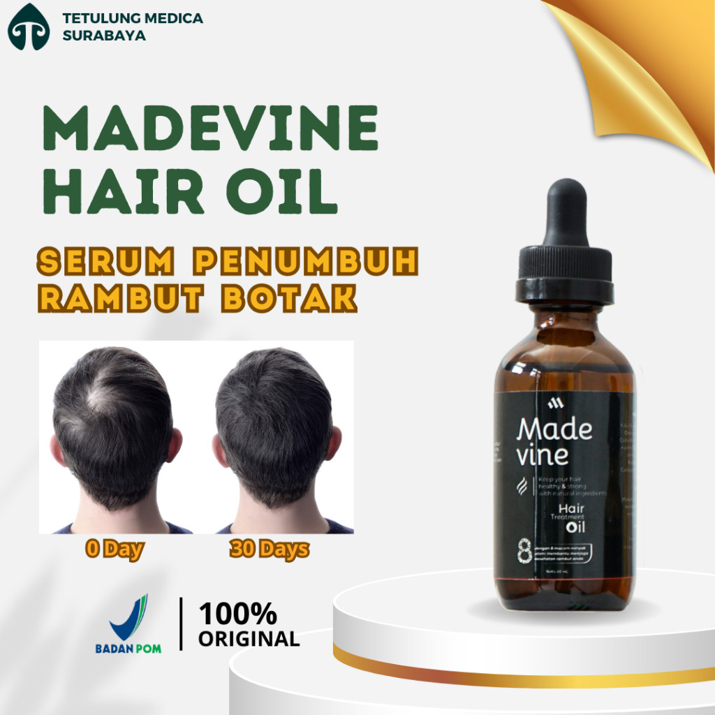 Madevine Hair Oil - Serum Penumbuh Rambut Botak Alami [BPOM]