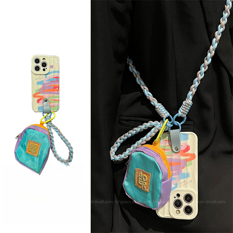 Iphone Casing Tali Lanyard Gantungan HP Casing Ponsel Tali Selempang Tubuh Model Kepang Iphone14/13/