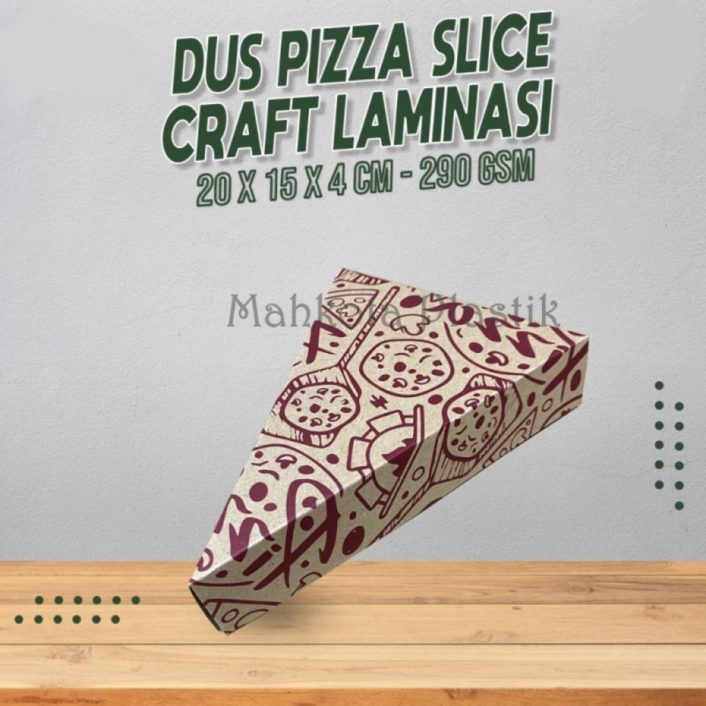 Dus Pizza Slice Kraft Laminasi Motif Isi 10pcs