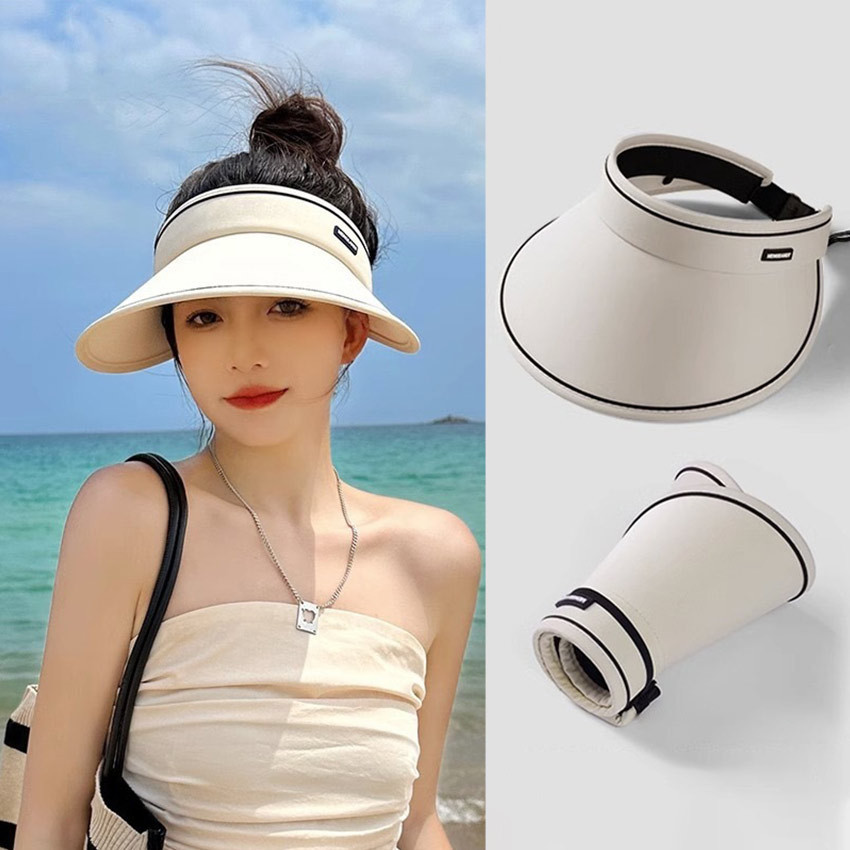 Topi Visor Pantai Anti UV Wanita Topi Lebar Pantai Anti UV Wanita Sun Visor Hat Waterproof Lipat