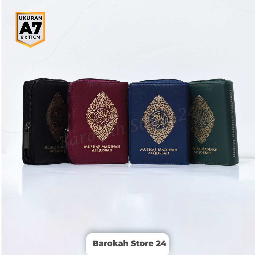 Alquran Kecil Mushaf Madinah Al Qosbah A7 Saku Original Non Terjemah Tajwid Warna Waqaf Ibtida