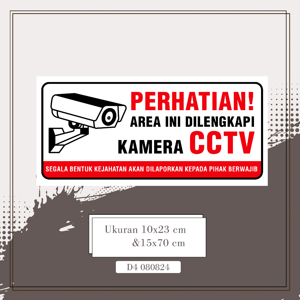 

STIKER VINYL PERHATIAN AREA INI DILENGKAPI KAMERA CCTV multi Sticker