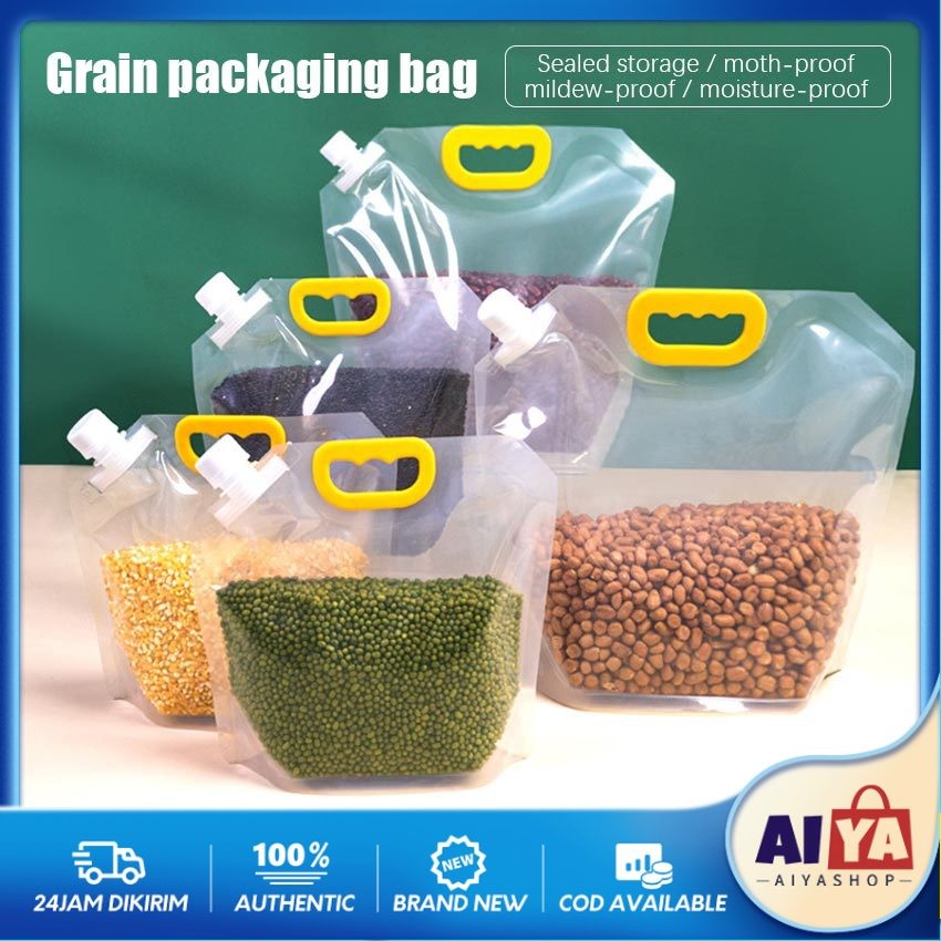 5Pcs Cereal Plastic Storage Bag / Plastik Penyimpanan Sereal / Tempat Penyimpanan Cereal Beras / Kan