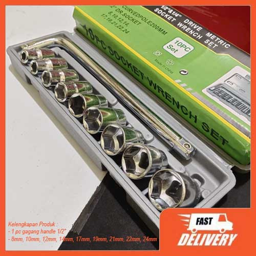 TERMURAH Kunci Shock Sock Sok Set 10 Pcs 8-24 mm Victory ( Ready Cod ) Kunci 1set lengkap / Kunci t 
