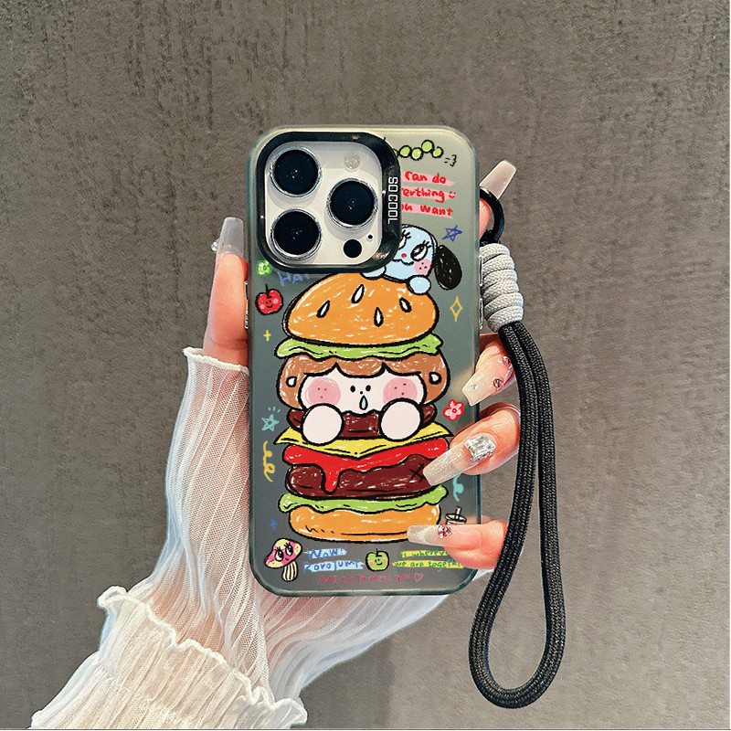 Untuk INFINIX Case Hp Hamburger Android Aesthetic Casing INFINIX HOT 30 30i 40 8 9 30 HOT 30 9 10 11