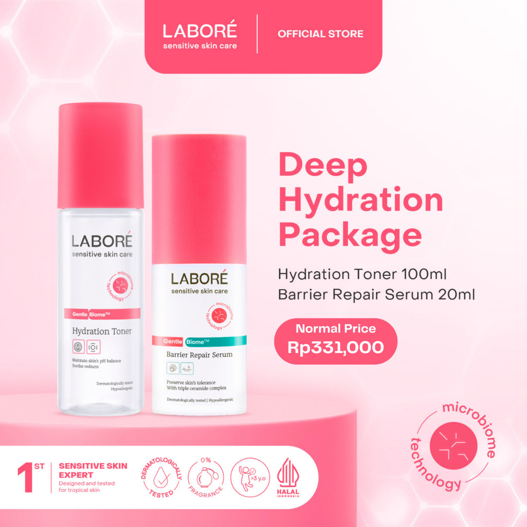 Labore Deep Hydration Bundle (Hydrating Toner 100ml & Barrier Repair Serum 20ml - Paket Toner dan Se