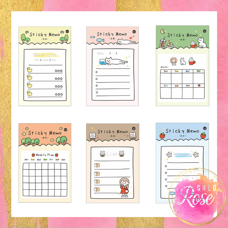 

ℛ - S6381 Sticky Notes Aesthetic / Memo Pad 30 Lembar Unik / Planner Notes To Do List