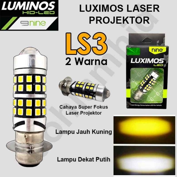L-Lampu Motor LED Laser Luminos LS2 / LS3 15W 2Warna H6 M5 T19