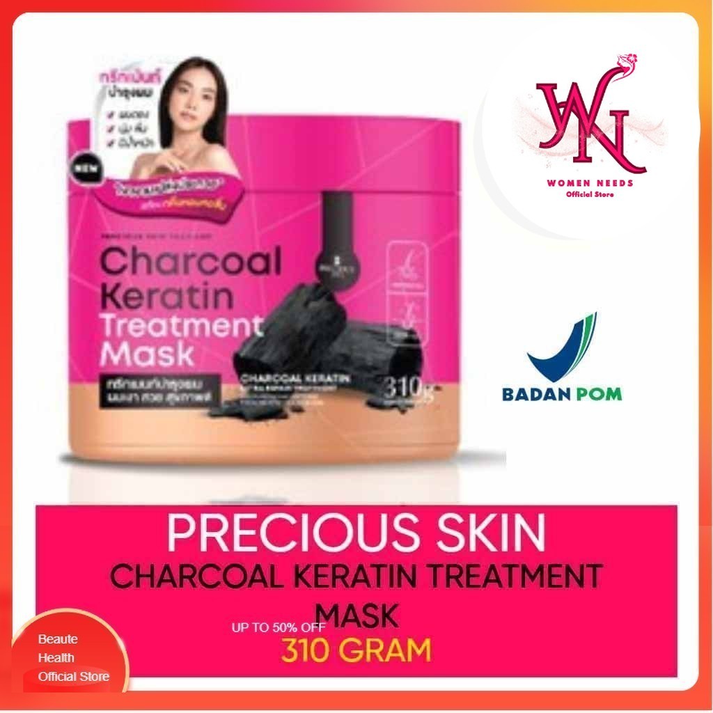 Charcoal Keratin Treatment Mask 310g Merk Precious Skin Thailand  / Hair Mask / Keratin Rambut / Mas
