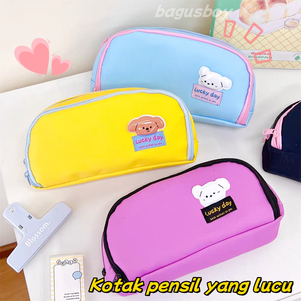

[READY]Pencil Case Kartun Beruang Motif Tempat Pensil Kapasitas Besar Pouch untuk Anak Sekolah
