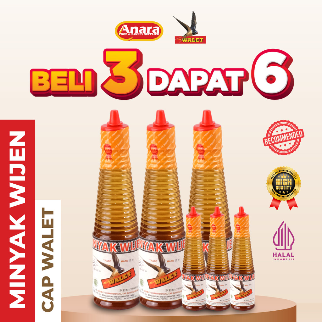 

[Buy 3 Get 6] Minyak Wijen Organik Cap Walet 150 ml HALAL Non MSG Non Pengawet PENYEDAP MASAKAN