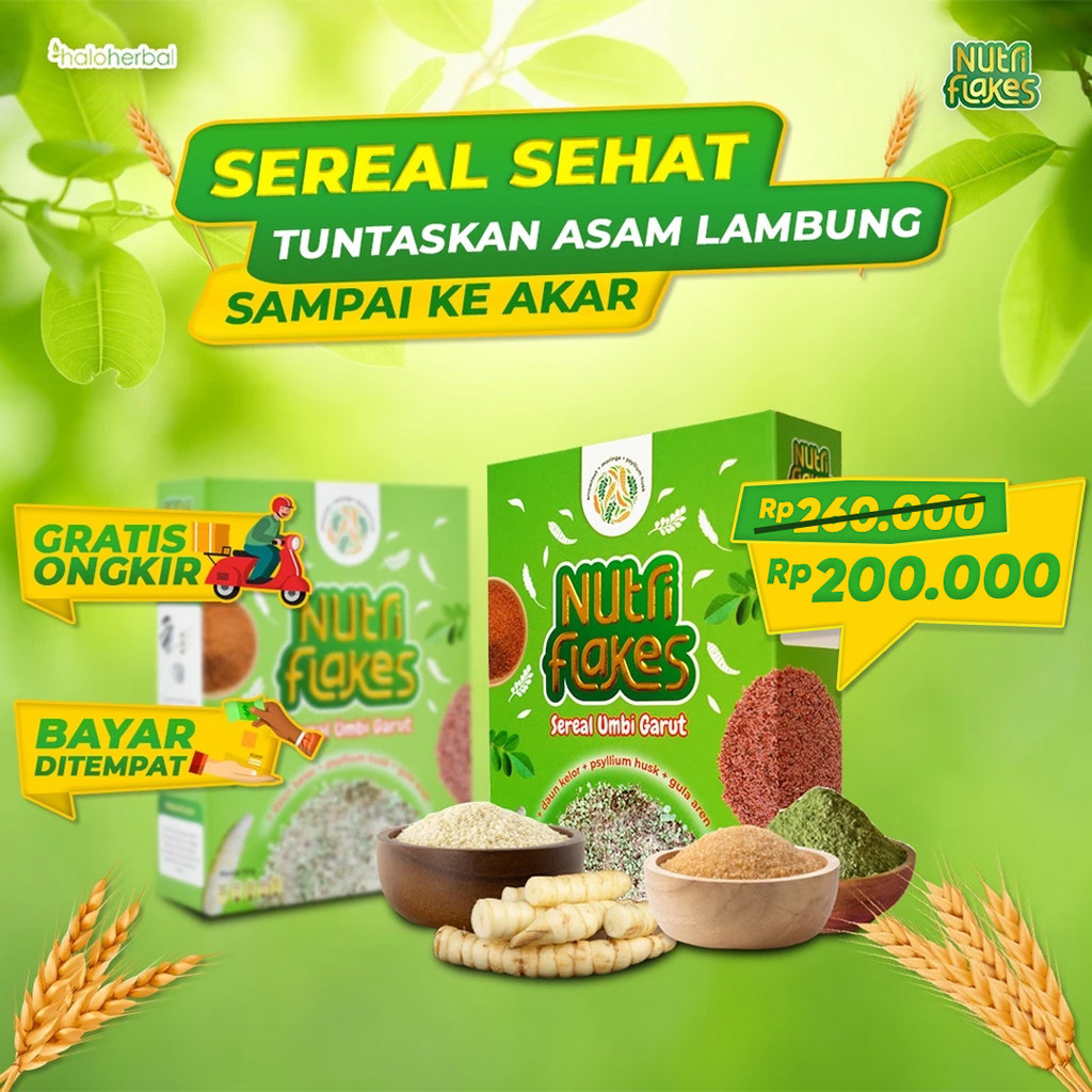 

Paket 2 Box Nutriflakes - Sereal Umbi Garut Cocok untuk Diet Bantu Atasi Masalah Pencernaan Asam Lambung Gerd Maag Kronis Diabetes dan Kolesterol Tinggi