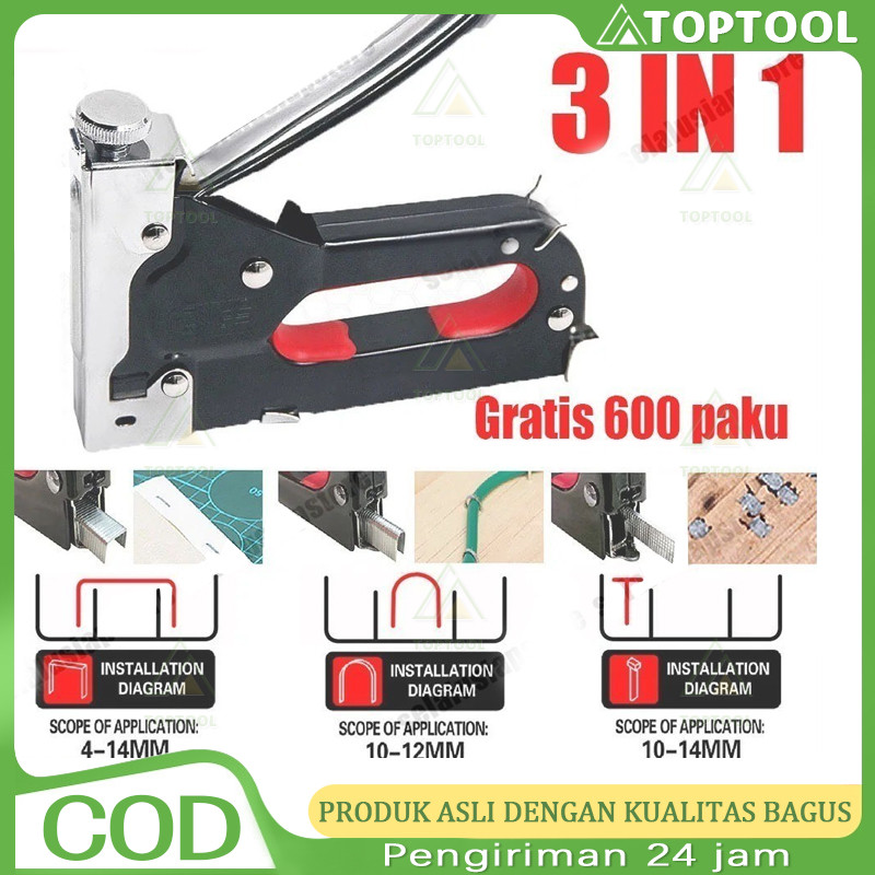 

Gratis 600 paku 3 In 1 Pistol Kuku Pistol Stapler Konstruksi Konstruksi Furnitur DIY Pelapis Pelapis Pistol Stapler Multifungsi Pistol Stapler Dekorasi Rumah Alat Pertukangan