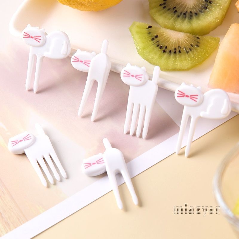 Garpu Buah Anak Kucing Kreatif Garpu Anak-anak Garpu Kue Hewan Kecil yang Lucu Mia