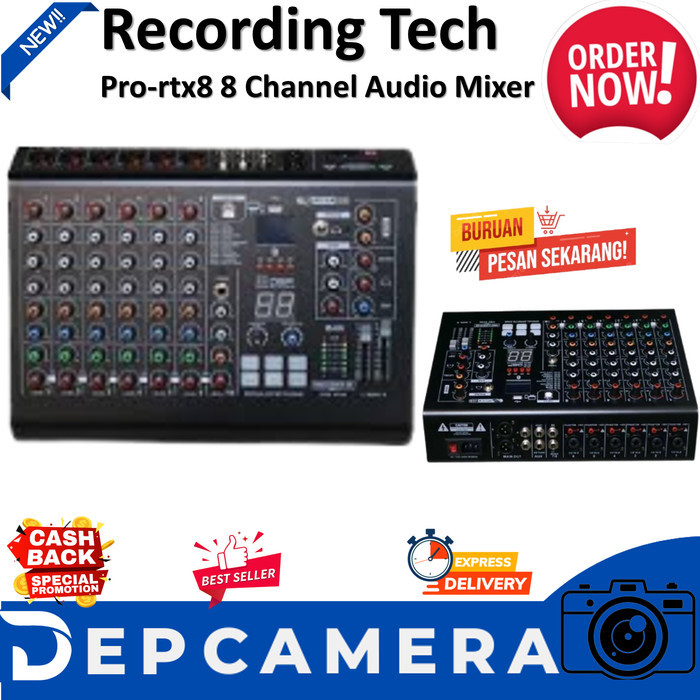 Recording Tech Pro-RTX8 8 channel professional audio mixer