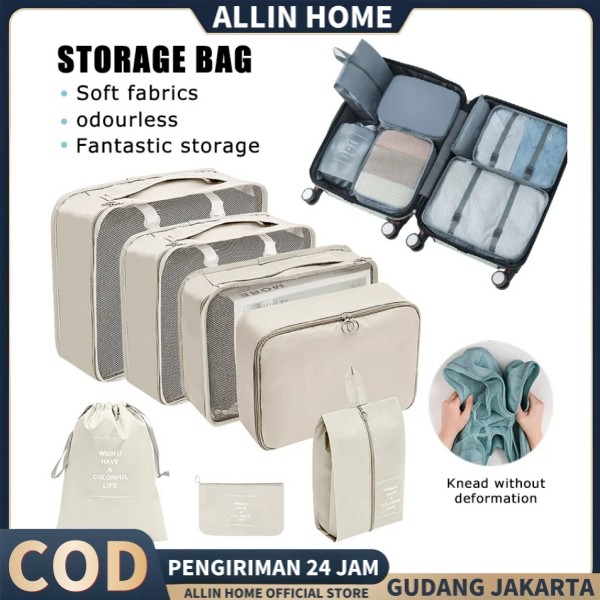8 IN 1 Tas Travel Organizer / Tas Travel Bag Tas Penyimpanan Perjalanan Storage BagTas Travel Organi
