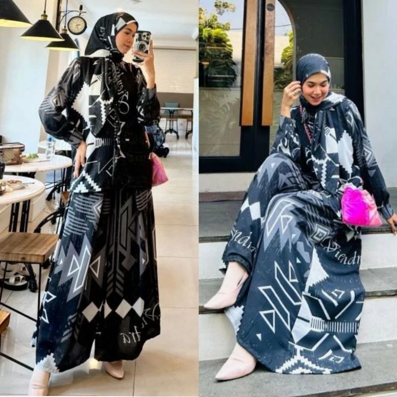 AMARA SERIES by VIENDRA Set Kulot Jumbo 3in 1 (Kulot, Kemeja, Krudung)READY RGS