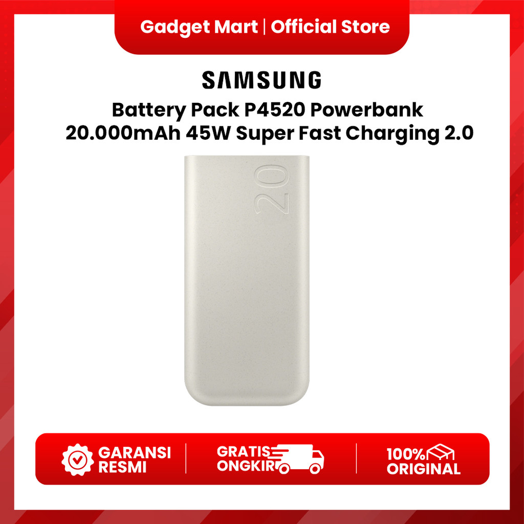 Samsung Battery Pack P4520 Powerbank 20.000mAh 45W Super Fast Charging 2.0