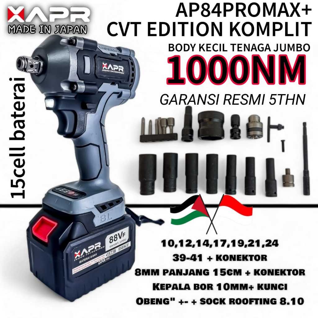 APR raja bor impact wrench ap84promax+ cvt edition 1000nm body kecil tenaga jumbo