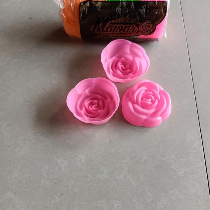(3 Lusin) cetakan agar/ kue/ puding/ bolu kukus / Mawar