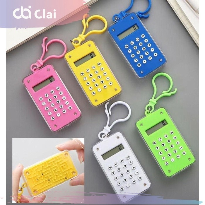 

CLAI Gantungan Kunci Kalkulator Calculator Mini Slim Mainan Maze Keychain