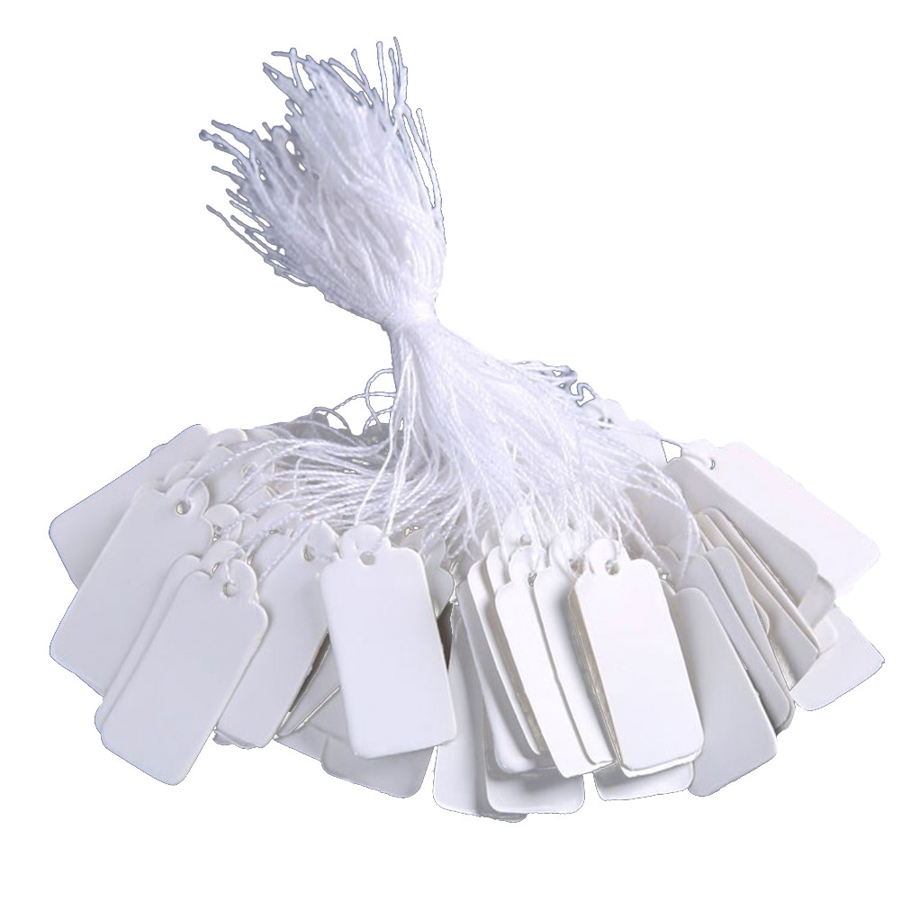 

1000pcs Price Tag Paper Tags for Retail Clothing Jewelry Display Smooth Writing Surface Hanging Labels Stock Management