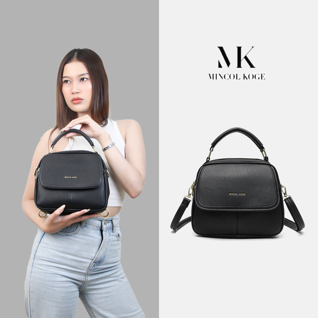 【MINCOL KOGE】-Tas shell baru tas tangan retro multi-bagian tas bulat kecil tas bahu kasual tas selem