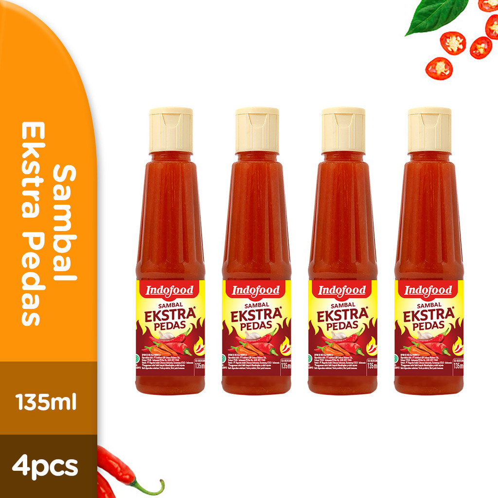 

4 PCS - Sambal Indofood Ekstra Pedas Pet 135 ml