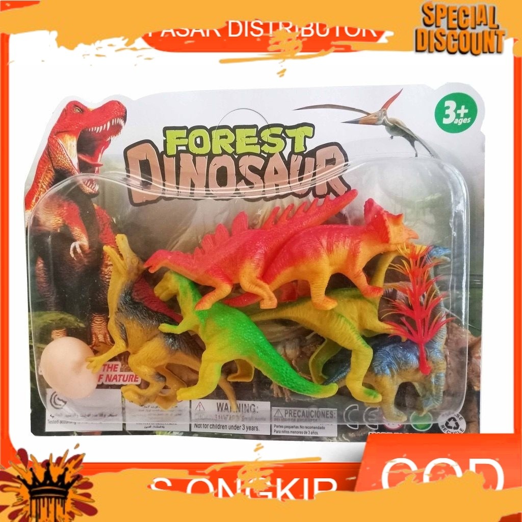 LUCU Mainan Dino Mainan Anak Figure Forest Dinosaur Miniatur Hewan Purba Mainan Dino PASARDIS