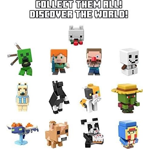 MINECRAFT MINI FIGURE CHEST SERIES  GREEN LABEL RED LABEL - SERIES 3 RED